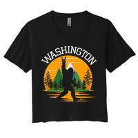 Washington Us State Bigfoot Sasquatch Women's Crop Top Tee