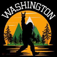 Washington Us State Bigfoot Sasquatch Womens T-Shirt