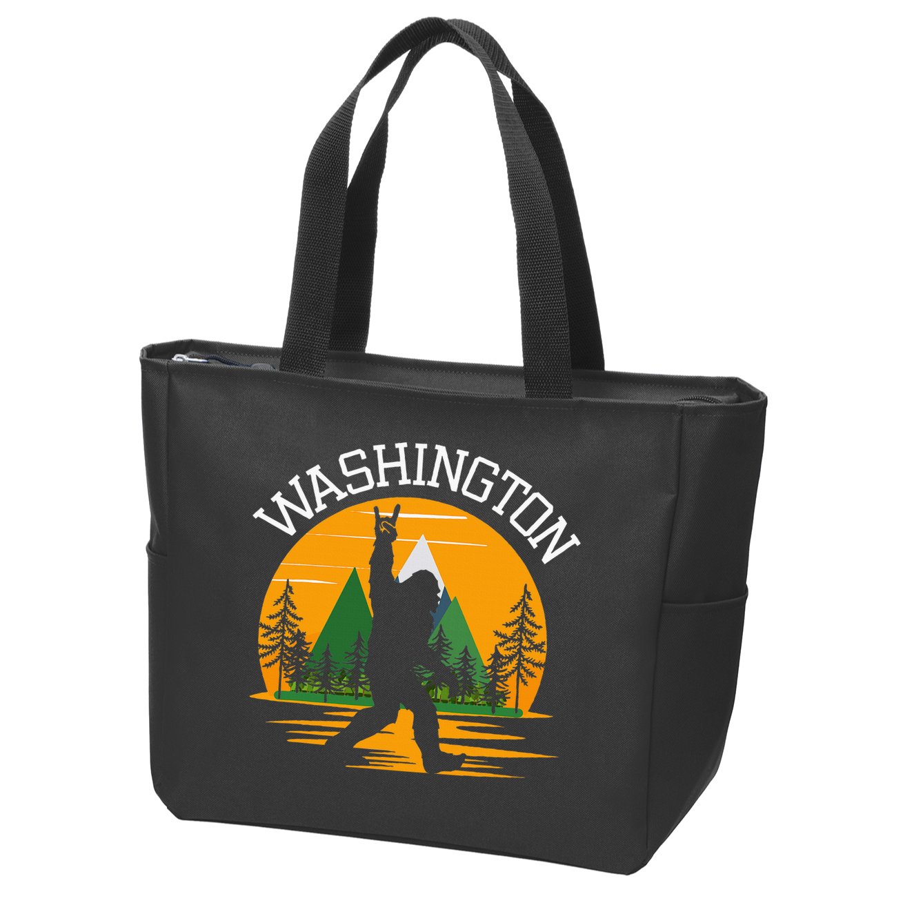 Washington Us State Bigfoot Sasquatch Zip Tote Bag