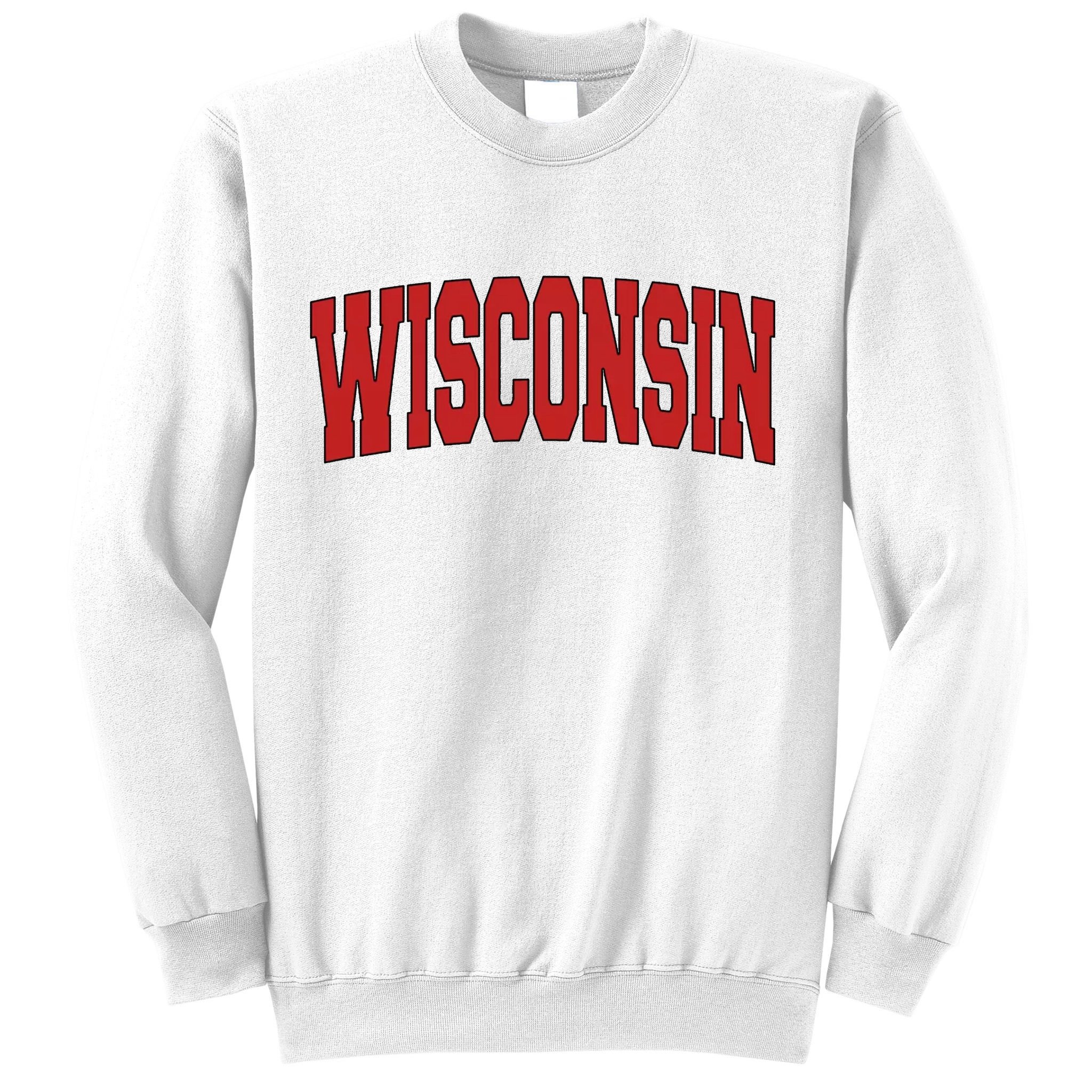 Wisconsin Usa State Wi Varsity Style Vintage Sports Cool Sweatshirt