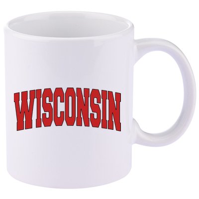Wisconsin Usa State Wi Varsity Style Vintage Sports Cool 11oz C Handle Ceramic Mug