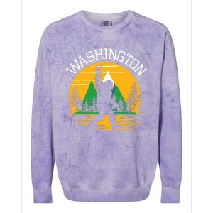 Washington Us State Bigfoot Sasquatch Colorblast Crewneck Sweatshirt