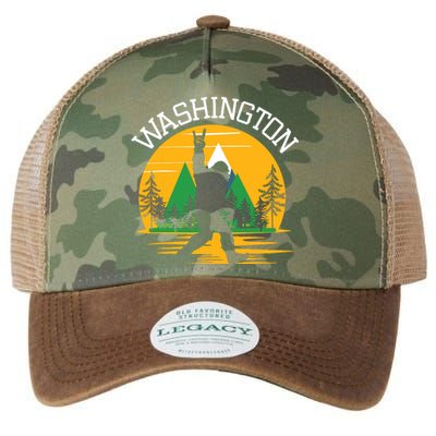 Washington Us State Bigfoot Sasquatch Legacy Tie Dye Trucker Hat