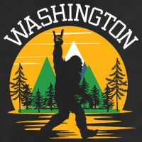 Washington Us State Bigfoot Sasquatch Cool Comfort Performance Bucket Hat