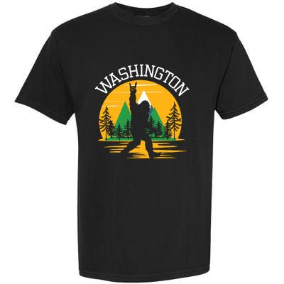 Washington Us State Bigfoot Sasquatch Garment-Dyed Heavyweight T-Shirt