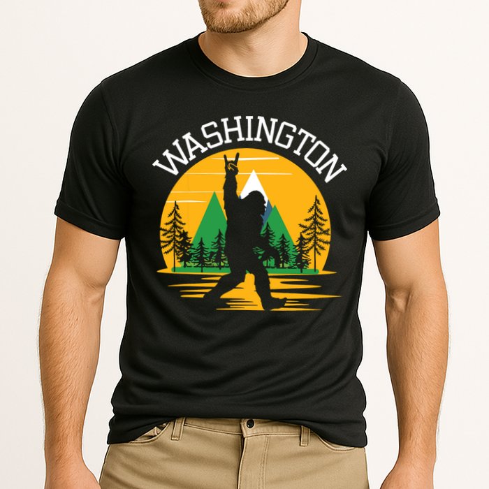 Washington Us State Bigfoot Sasquatch Cooling Performance Crew T-Shirt