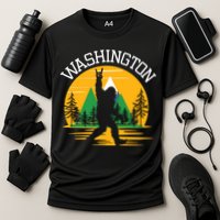 Washington Us State Bigfoot Sasquatch Cooling Performance Crew T-Shirt