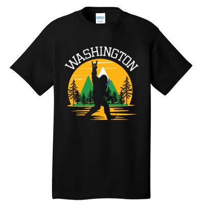 Washington Us State Bigfoot Sasquatch Tall T-Shirt