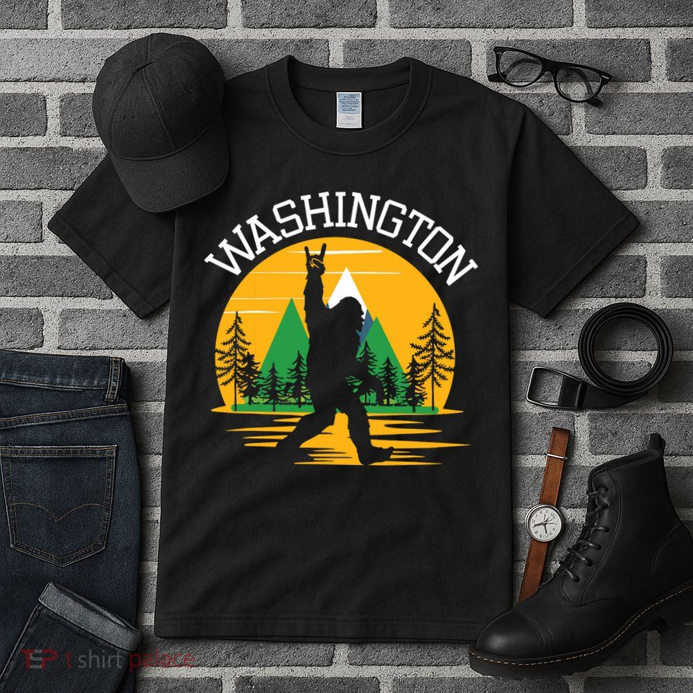 Washington Us State Bigfoot Sasquatch Tall T-Shirt