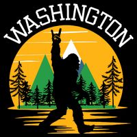 Washington Us State Bigfoot Sasquatch Button