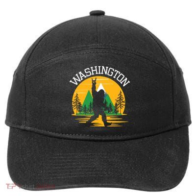 Washington Us State Bigfoot Sasquatch 7-Panel Snapback Hat