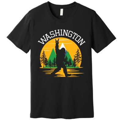 Washington Us State Bigfoot Sasquatch Premium T-Shirt