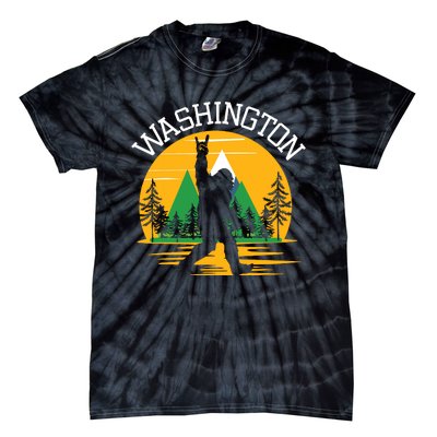 Washington Us State Bigfoot Sasquatch Tie-Dye T-Shirt