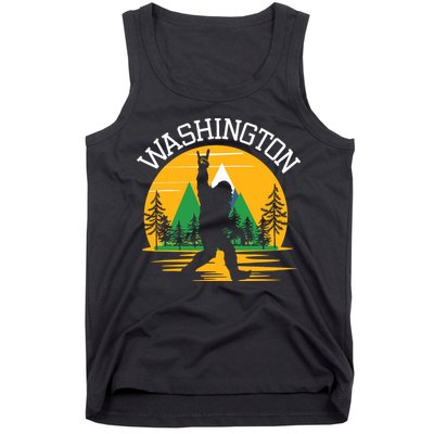 Washington Us State Bigfoot Sasquatch Tank Top