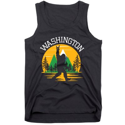 Washington Us State Bigfoot Sasquatch Tank Top