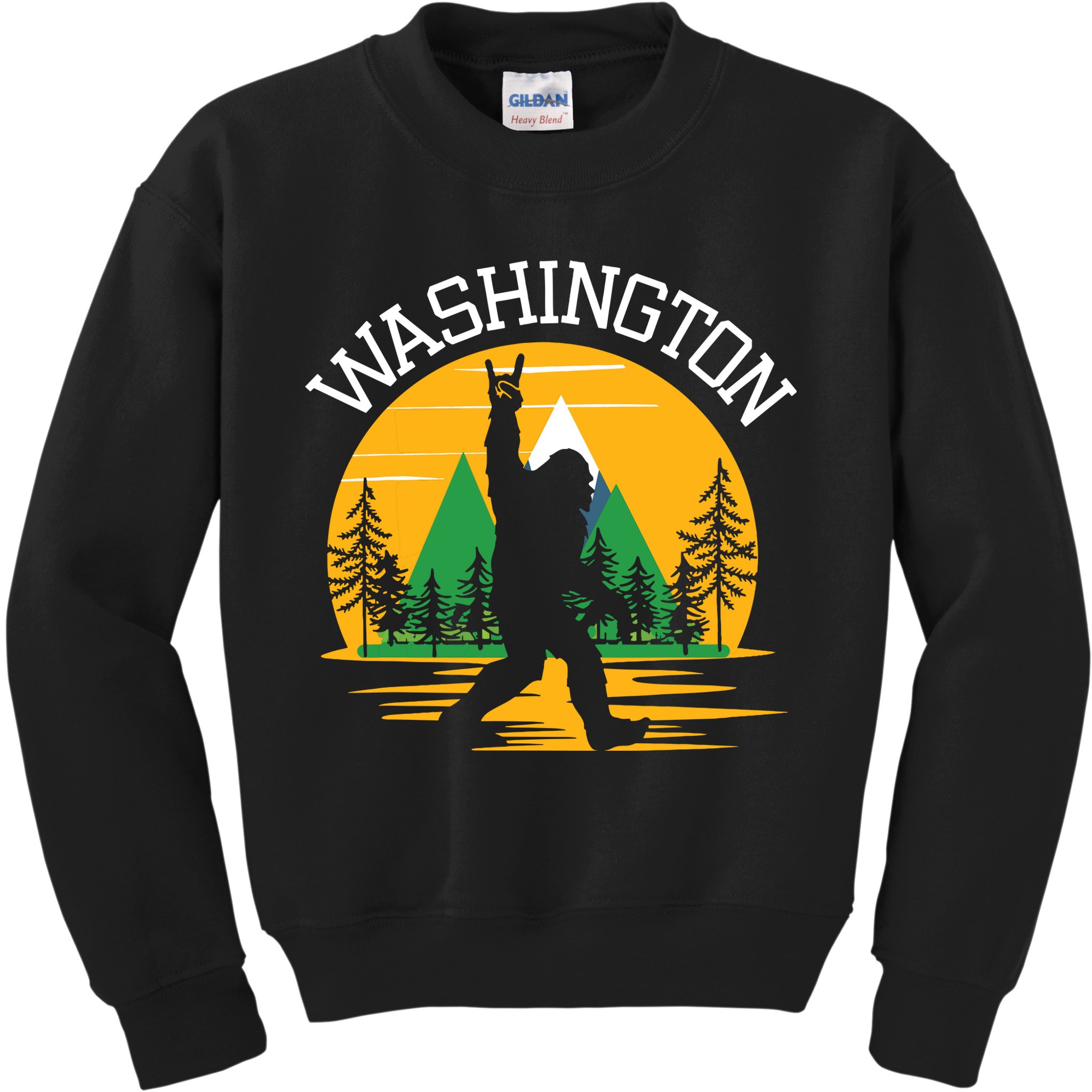 Washington Us State Bigfoot Sasquatch Kids Sweatshirt