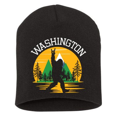 Washington Us State Bigfoot Sasquatch Short Acrylic Beanie