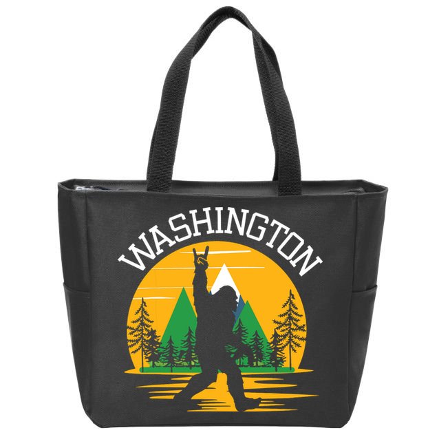 Washington Us State Bigfoot Sasquatch Zip Tote Bag