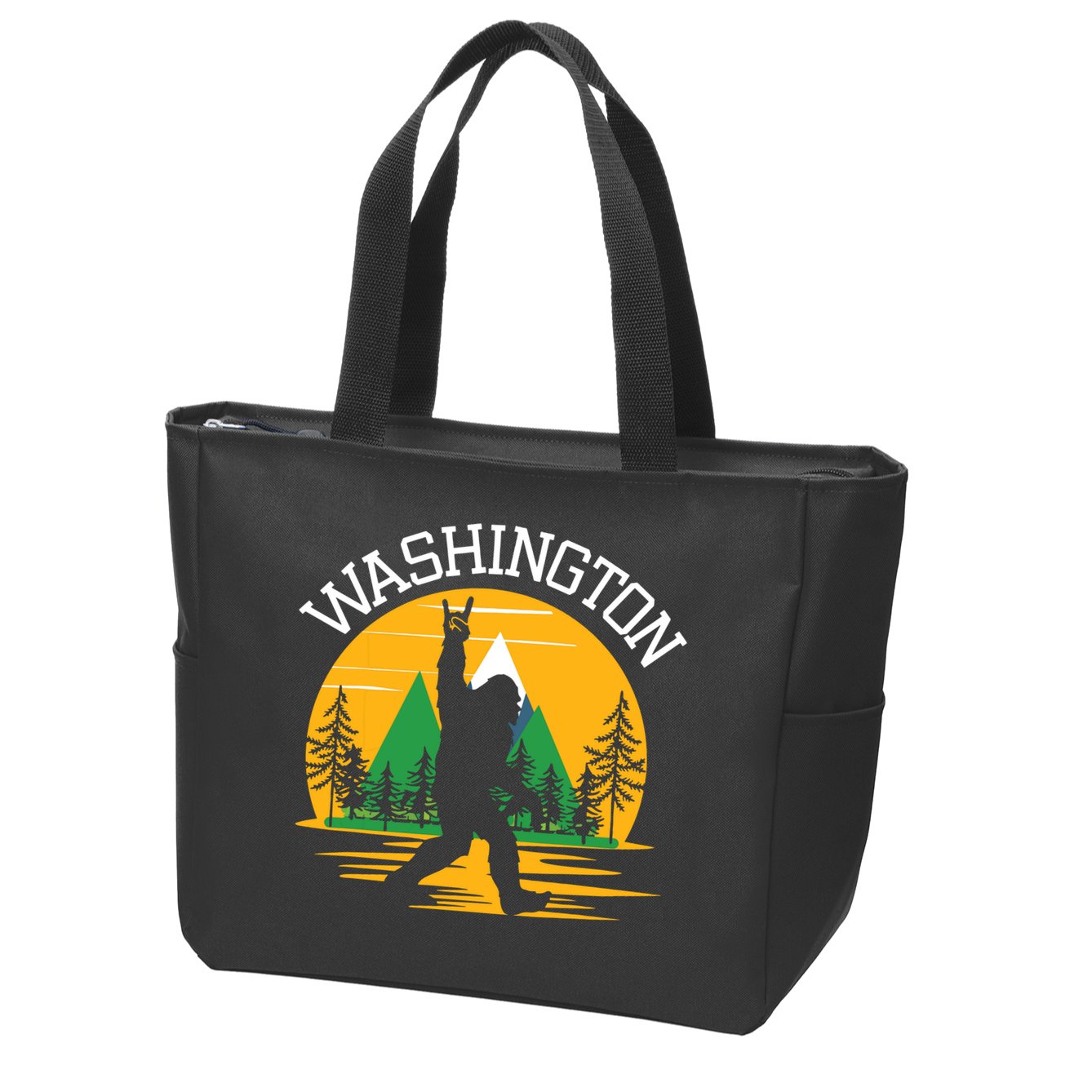 Washington Us State Bigfoot Sasquatch Zip Tote Bag