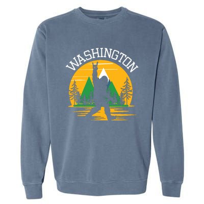 Washington Us State Bigfoot Sasquatch Garment-Dyed Sweatshirt