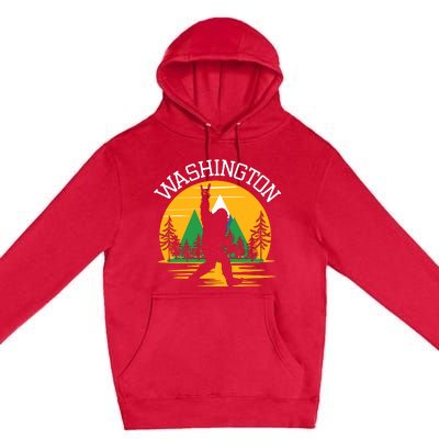 Washington Us State Bigfoot Sasquatch Premium Pullover Hoodie