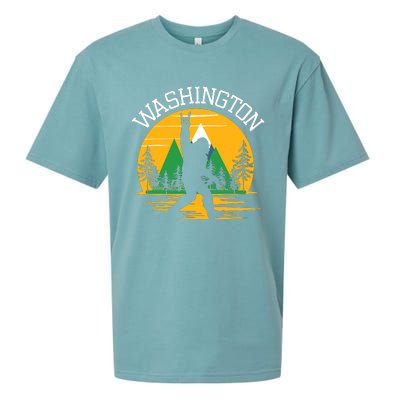 Washington Us State Bigfoot Sasquatch Sueded Cloud Jersey T-Shirt