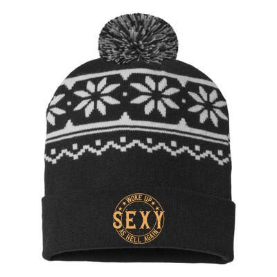 Woke Up Sexy As Hell Again Attractive Hot USA-Made Snowflake Beanie