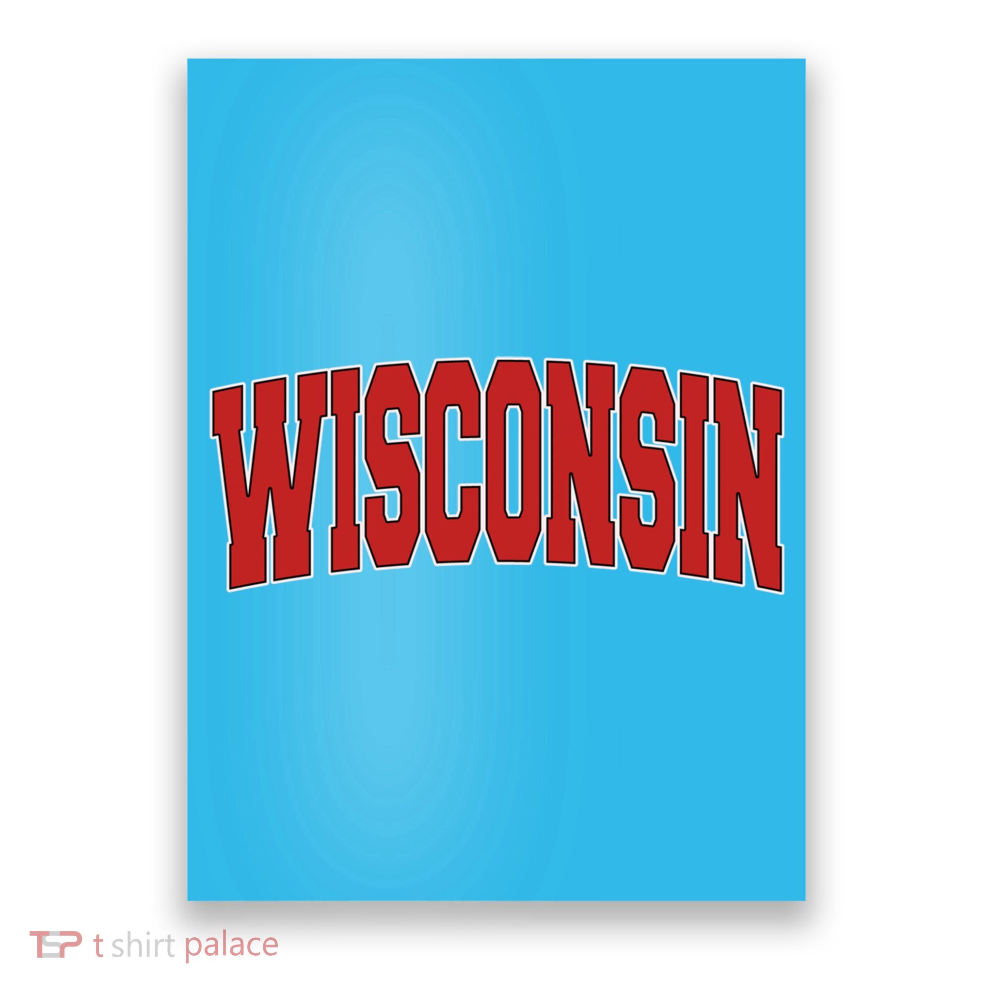 Wisconsin Usa State Wi Varsity Style Vintage Sports Cool Gift Poster
