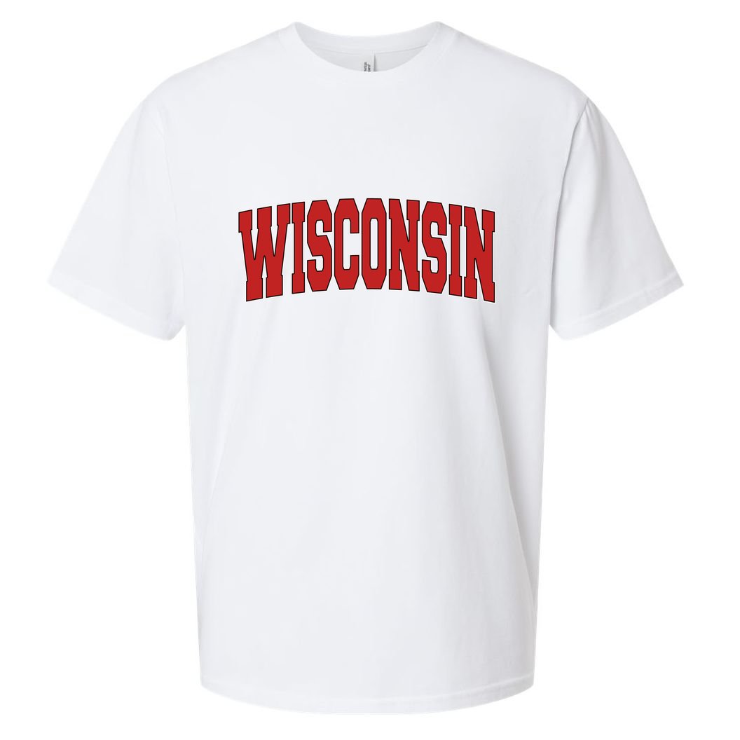 Wisconsin Usa State Wi Varsity Style Vintage Sports Cool Gift Sueded Cloud Jersey T-Shirt