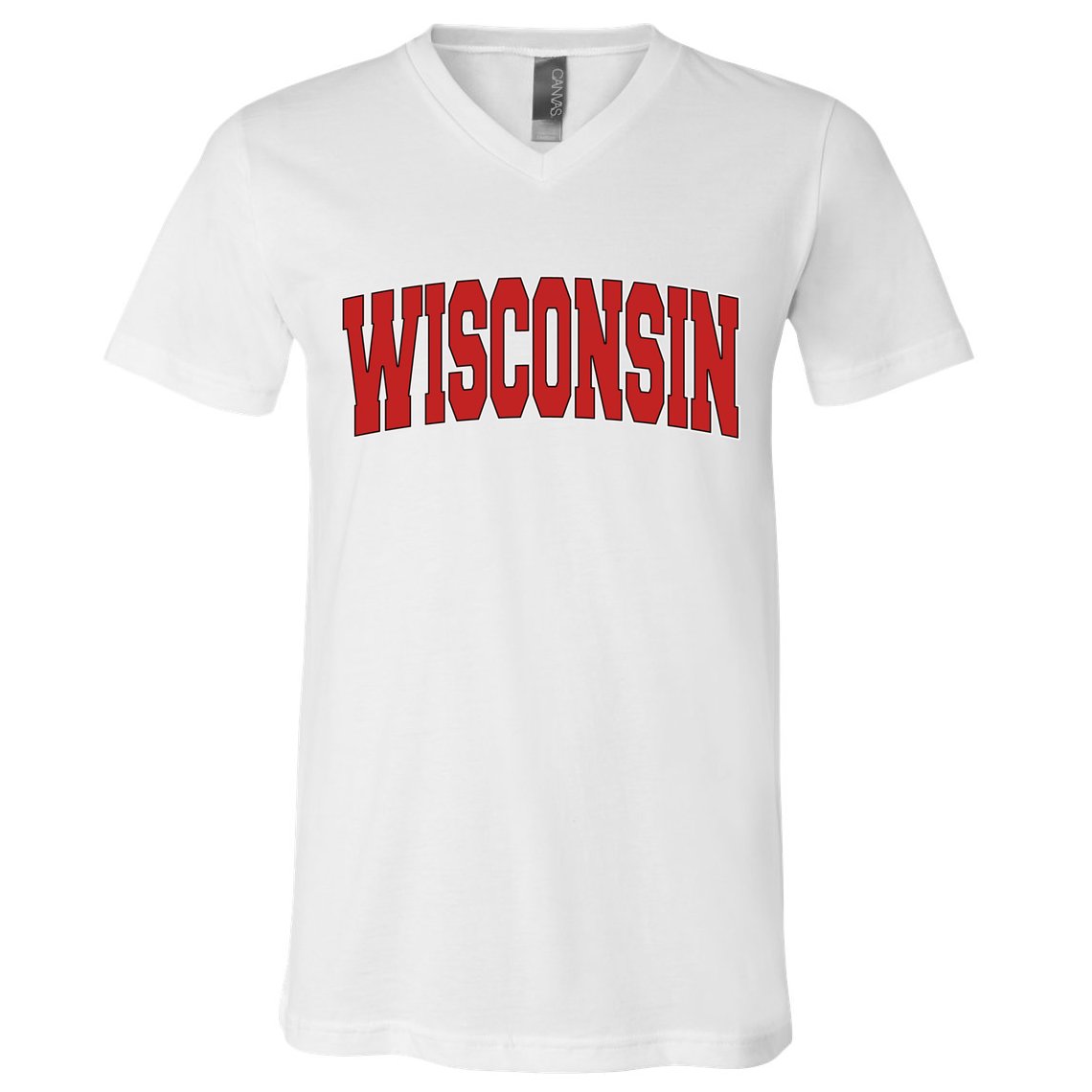 Wisconsin Usa State Wi Varsity Style Vintage Sports Cool Gift V-Neck T-Shirt