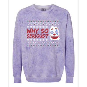 Why U So Serious? Laugh Clown Joker Christmas Ugly Funny Gift Colorblast Crewneck Sweatshirt