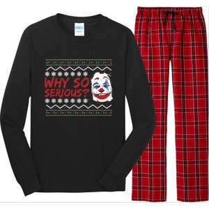 Why U So Serious? Laugh Clown Joker Christmas Ugly Funny Gift Long Sleeve Pajama Set