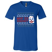 Why U So Serious? Laugh Clown Joker Christmas Ugly Funny Gift V-Neck T-Shirt