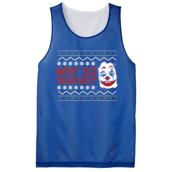 Why U So Serious? Laugh Clown Joker Christmas Ugly Funny Gift Mesh Reversible Basketball Jersey Tank