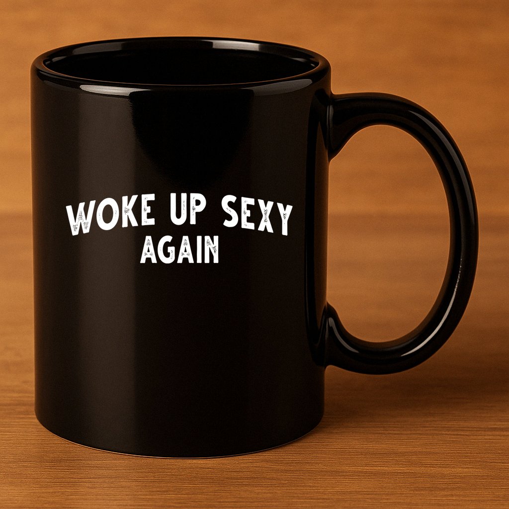 Woke Up Sexy Again Funny Humorous Saying 11oz C Handle Ceramic Mug