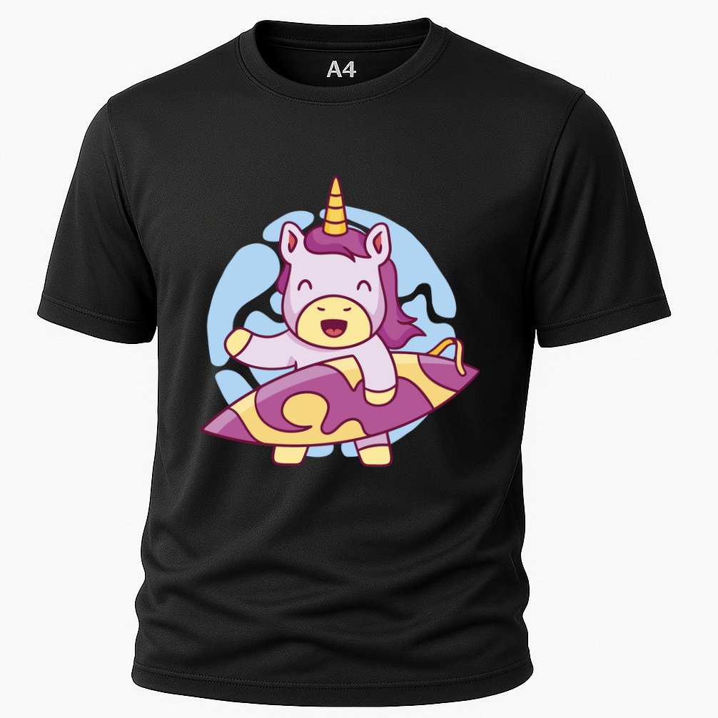 Wakeboarding Unicorn Surfing Cooling Performance Crew T-Shirt