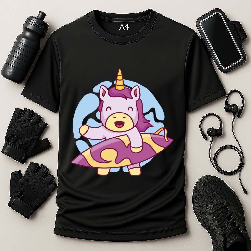 Wakeboarding Unicorn Surfing Cooling Performance Crew T-Shirt