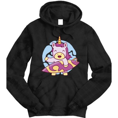 Wakeboarding Unicorn Surfing Tie Dye Hoodie