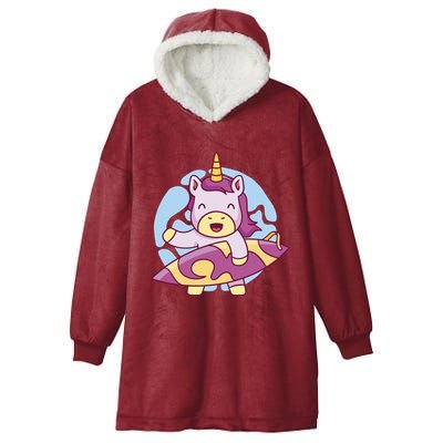 Wakeboarding Unicorn Surfing Hooded Wearable Blanket