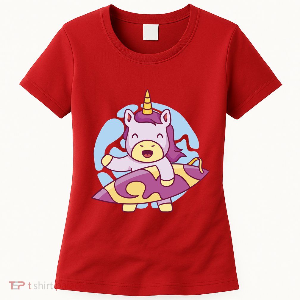 Wakeboarding Unicorn Surfing Womens T-Shirt