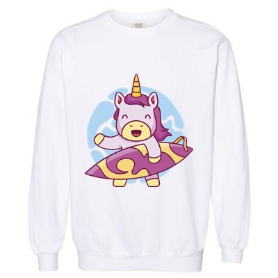 Wakeboarding Unicorn Surfing Garment-Dyed Sweatshirt