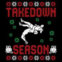 Wrestling Ugly Sweater Takedown Season Christmas Santa T-Shirt