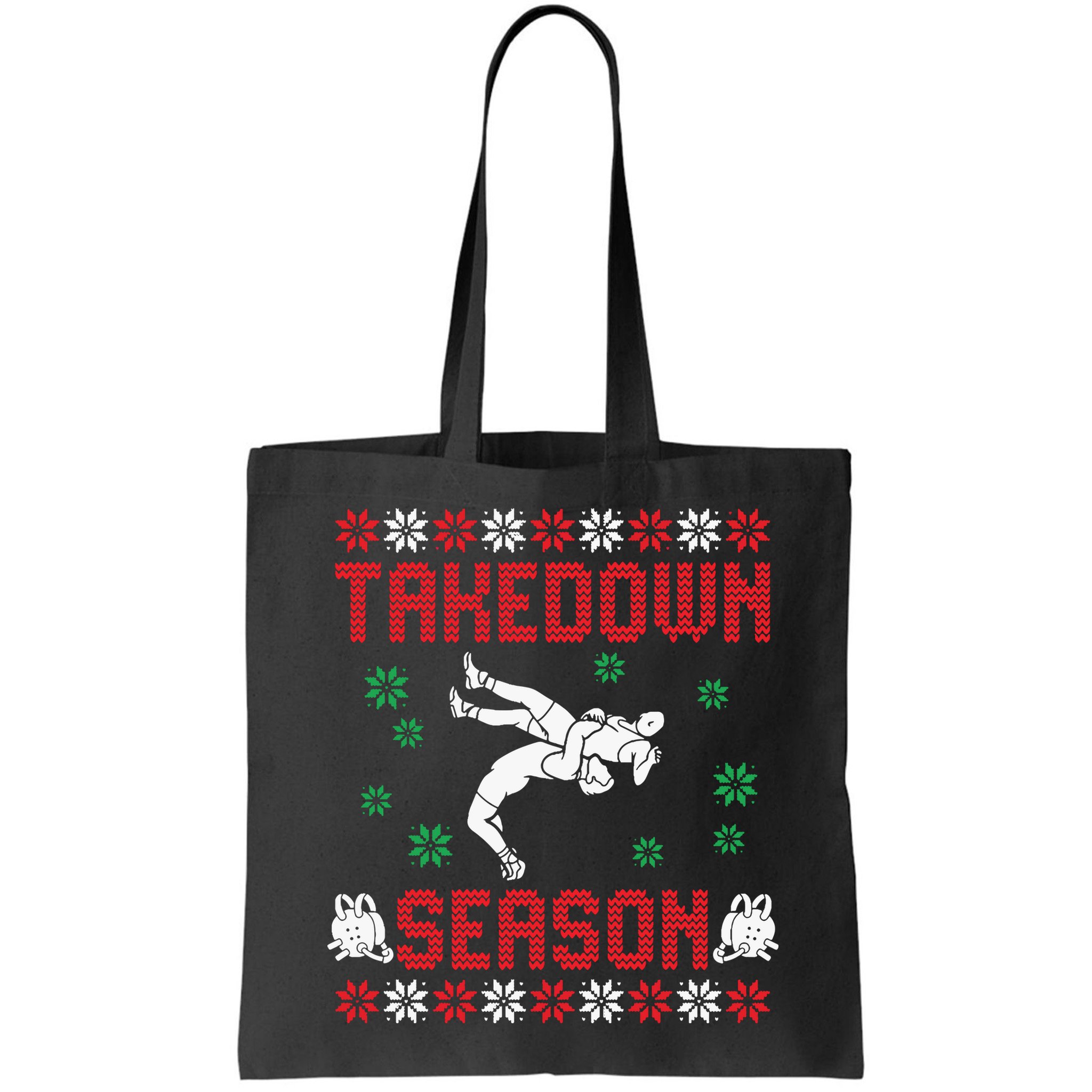 Wrestling Ugly Sweater Takedown Season Christmas Santa Bag
