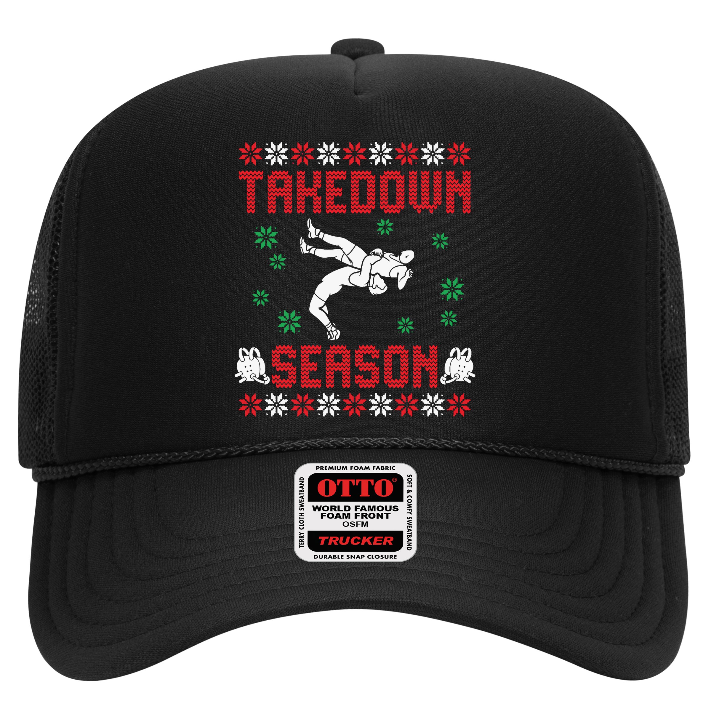 Wrestling Ugly Sweater Takedown Season Christmas Santa Hat
