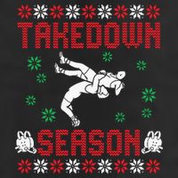 Wrestling Ugly Sweater Takedown Season Christmas Santa Hat
