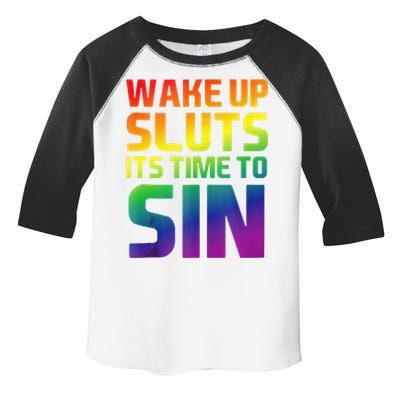 Wake Up Sluts Time To Sin Adult Pride Party Lesbian Gay Lgbt Toddler Fine Jersey T-Shirt