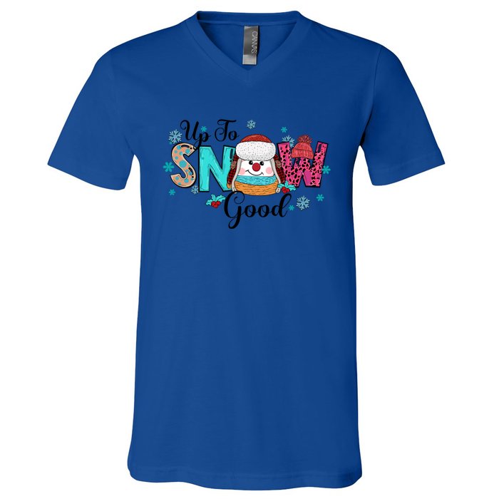 Winter Up To Snow Good Christmas Family Matching Gift V-Neck T-Shirt