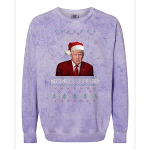 Women Unique Trump 2024 Mugshot Make Christmas Great Again Ugly Colorblast Crewneck Sweatshirt