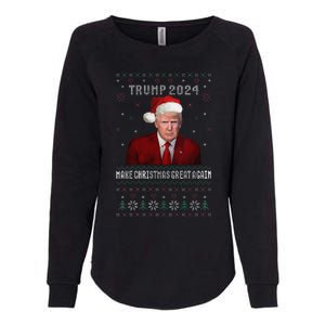 Women Unique Trump 2024 Mugshot Make Christmas Great Again Ugly Womens California Wash Sweatshirt