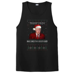 Women Unique Trump 2024 Mugshot Make Christmas Great Again Ugly PosiCharge Competitor Tank